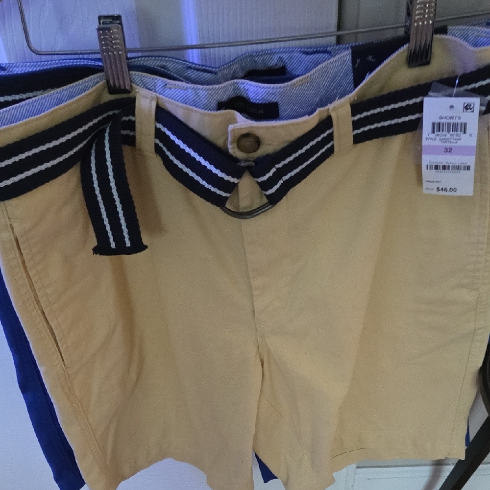Club Room Beige Kids Shorts with Striped Belt
